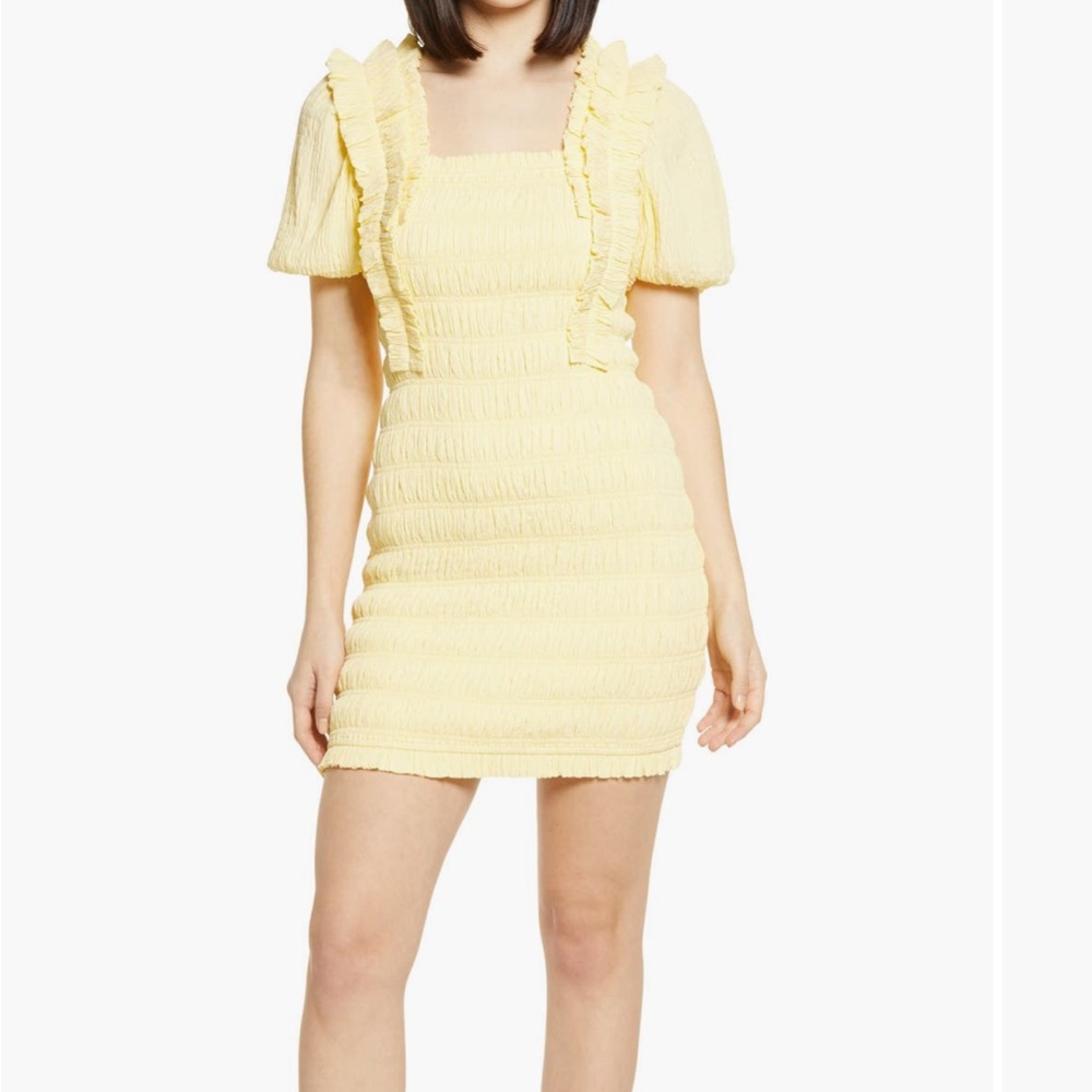 Endless Rose Smocked Puff Sleeve Dress